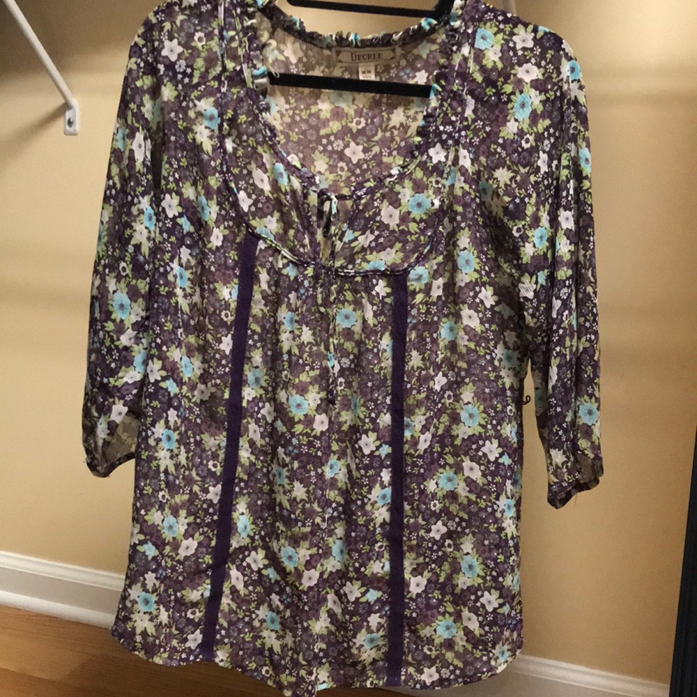 Flowery purple blouse